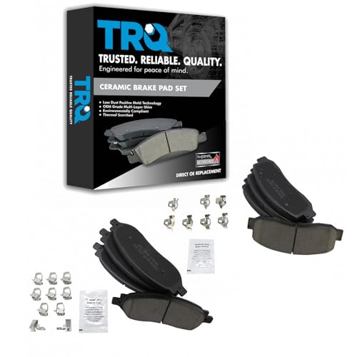 TRQ Front and Rear Brake Pads Ceramic - color: Ceramic, size: BFA12920