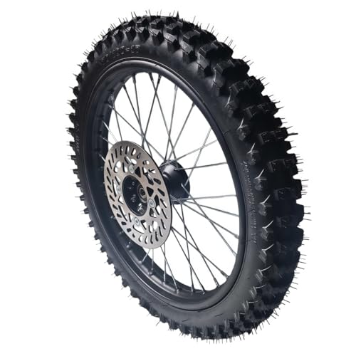 Beeking 70/100-17 Front Wheel Rim Tire Assembly for Dirt Bike 15mm axle front Wheel Rim Tire Fits 50cc-125cc dirt bike TTR SSR CRF Apollo Includes 200mm brake disc.