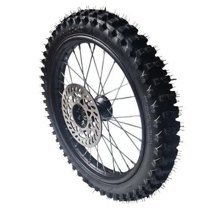 Beeking 70/100-17 Front Wheel Rim Tire Assembly for Dirt Bike 15mm axle front Wheel Rim Tire Fits 50cc-125cc dirt bike TTR SSR CRF Apollo Includes 200mm brake disc.