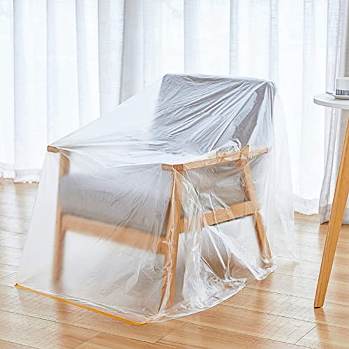 4 Rolls 10 x 66 Feet Plastic Sheeting, Painters Plastic Drop Cloths for Painting, Pre-Taped Masking Film Tape and Drape for Automotive Painting Covering, Furniture Floor Dustproof Cover - size: 10 x 66 feet