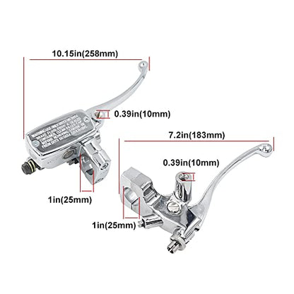 1" Brake Clutch Master Cylinder for Honda Shadow VT600 VT750 VT1100 VT1300 - color: Silver