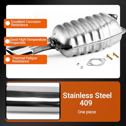 100% Stainless Steel Rear Exhaust Muffler for Hyundai Sonata 11-14 HS08 - size: For 2011-2014 Hyundai Sonata