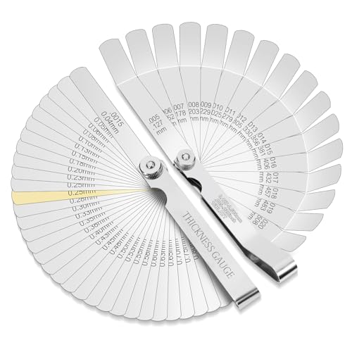 2Pcs Feeler Gauge Set,Premium Straight & Angled Feeler Gauges Kit