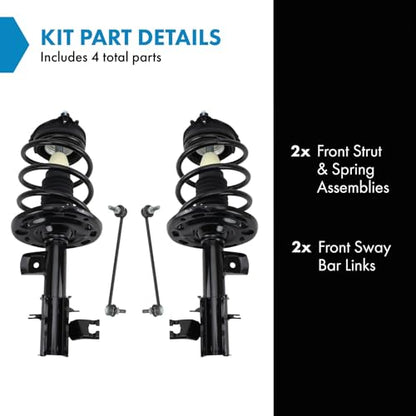 TRQ Front Suspension Kit Complete Strut & Coil Spring Assembly Sway Bar - style: SCA30498
