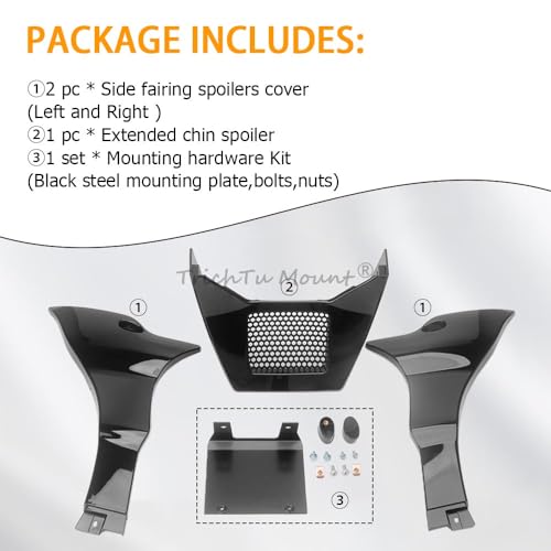 Motorcycle Fairing Chin Spoilers Cover Kit Fits for Harley Softail Low Rider FXLRST 2022-2024 and FXRST 2022,Fairing Support Side Panel (Gloss Black) - color: Gloss black