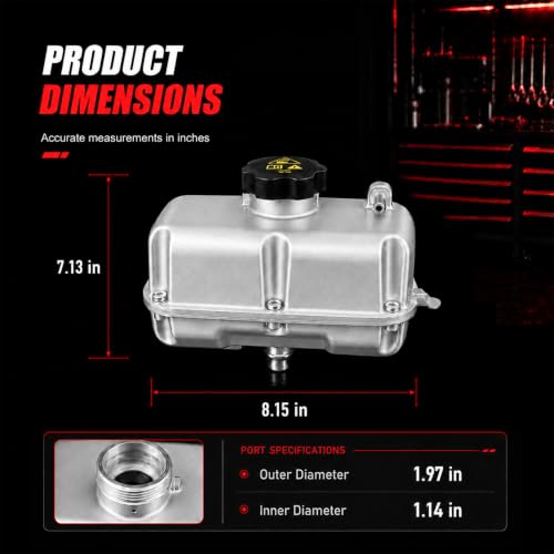 One-Piece Cast Aluminum Coolant Reservoir Expansion Tank for Jeep - size: 68364312AC