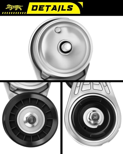 Oktiger Belt Tensioner Assembly with Pulley for Chevy Gmc Silverado Sieera 1500 1999-2010, Tahoe 1996-1999, Yukon 1996-1999, Express 1996-2002, C1500 C2500 C3500 K1500 K2500 K3500 G30 G3500 OE#38103 - size: 38103