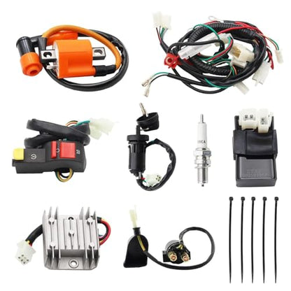 PRO BAT ATV Electric Wiring Harness Wire - color: White Spark Plug & Orange Performance Coil
