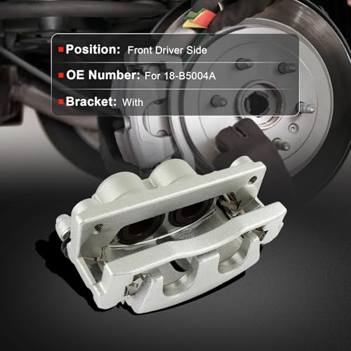 cciyu Front Left Disc Brake Caliper Assembly With Bracket 18-B5004A - size: Front Left[18-B5004A]