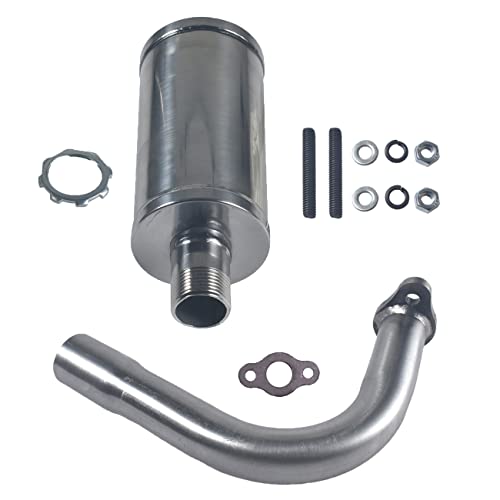 New upgradation Exhaust Muffler Pipe and gasket nut kit for 2 stroke 49cc 60cc 66cc 80cc Engines Gas Motorized Bicycle Motor Bikes Silver - size: Exhaust Muffler Pipe kit Silver
