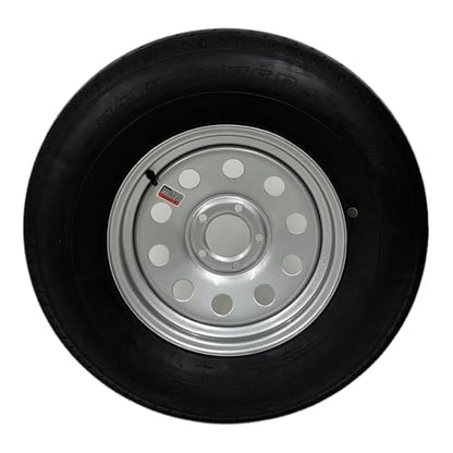 Trailquest ST225/75R15 Radial Trailer Tire on Rim, Silver, 5 Lug with 5x4.5" Bolt Pattern
