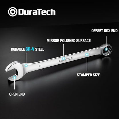 DURATECH 19mm Combination Wrench, Metric - size: 19 mm