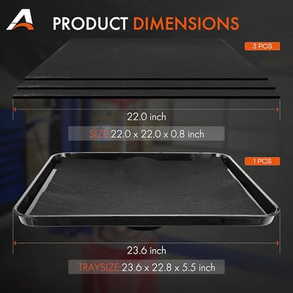 17892 Transmission Drain Pan with 3-Pack 22-Inch Oil Drain Splash Pads