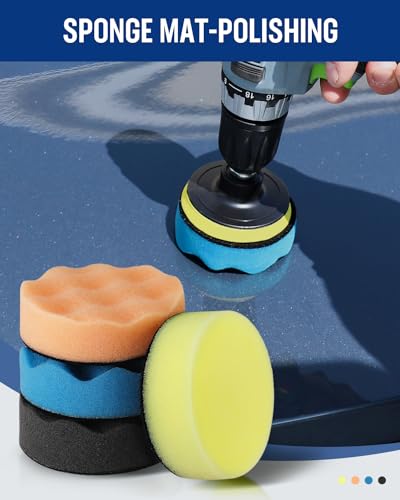 WORKPRO 3 Inch Drill Buffing Pad Kit - 11 Pcs Car Foam Polishing Pads Set