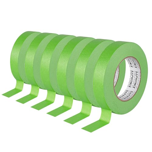 Green Painters Tape 0.94 inch x 60 Yard 6 Rolls Automotive Masking Tape Heat Resistant No Residue Multi-Purpose Painter Tape for Auto Refinish Painting Car Detailing, Walls, DIY Crafts Arts - size: 0.94in-6Rolls