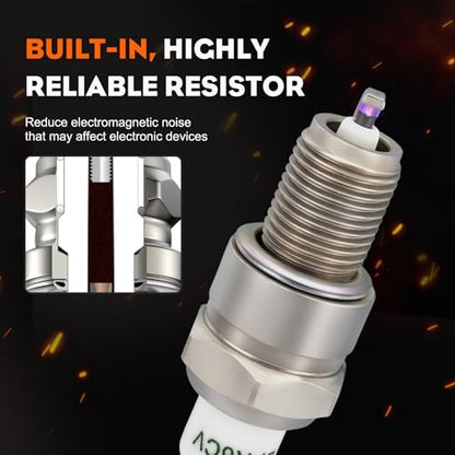 Hipa BPR6ES Spark Plugs Compatible with NGK BPR6ES 7131 Torch F6RTC MTD 951-10292 751-10292 Honda 98079-56846 GX120 GX160 GX340 GX390 Engines & Other Small Engines (Pack of 4) - size: BPR6ES 4pack