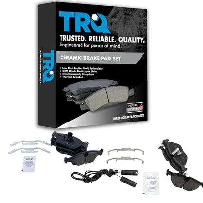 TRQ Front and Rear Ceramic Brake Pad Set - color: Ceramic, size: BFA12927