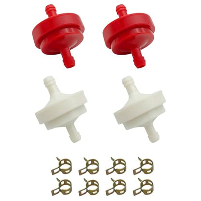 Strongthium Lawn Mower 1/4" ID Inline Gas Fuel Filter 394358 298090 Kit - size: 394358 4pcs