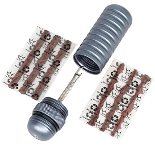 Peaty's Tubeless Bike Tyre Puncture Repair Plugger Kit - for MTB, Road & XC Bicycle Tyres - Unique Single-Sided Fork, for Rapid Puncture Repair to Fix Punctures Fast - 3X 3mm & 1.5mm Plugs - color: Slate