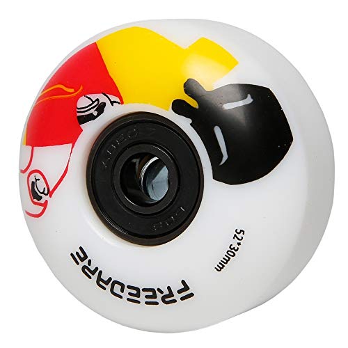 FREEDARE Skateboard Wheels 52mm and Bearings, Spacers Installed 92A for Street Tricks(Pack of 4) - color: yellow/white