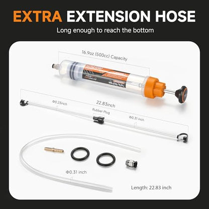 FOUR UNCLES Fluid Transfer Syringe for Automotive Oil Service 500cc - size: 500cc(58cm hose)