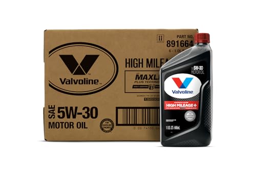 Valvoline High Mileage 150K with Maxlife Plus Technology Motor Oil SAE 5W-30 1 QT, Case of 6 - size: 1 qt (Pack of 6), style: High Mileage 150K