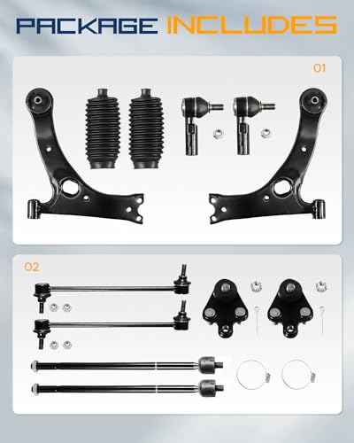 12Pc Control Arms with Ball Joints Fit for Toyota Matrix 2003-2008 - size: Fit for Matrix 03-08 12x Control Arm Kit (320)