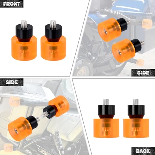 Crash Bar Slider Ends Frame Sliders Fit for Harley M12 Screw - color: #1 Orange