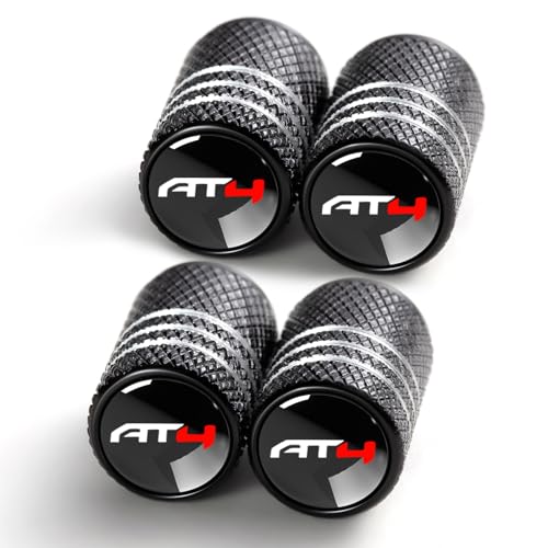Tire Valve Stem Caps for GMC AT4 Metal Car Wheel Air caps Auto Valve Stem Caps Accessories 4 Pcs Black - color: red-6912