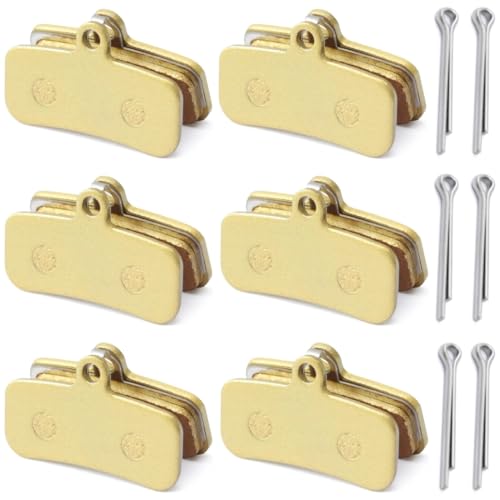 6 Pcs Disc Brake Pads Set for Sur Ron Light Bee X/S, Talaria Sting R MX3 MX4, Segway X160 X260 Front and Rear Brake Pads for Electric Dirt Bike Replacement Parts - color: golden