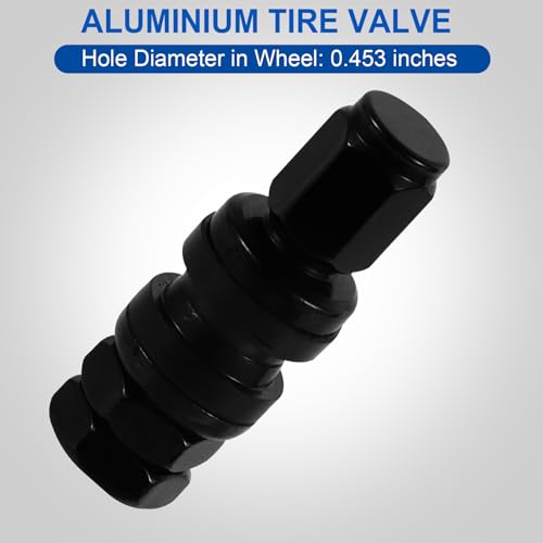 TR33E/VS33 Black Tubeless Metal Clamp-in Valve Stems, 0.453" /11.3mm+0.4mm Valve Hole Dia, Length 1.3", Aluminum Alloy, Pack of 5 - size: TR33E 5pcs