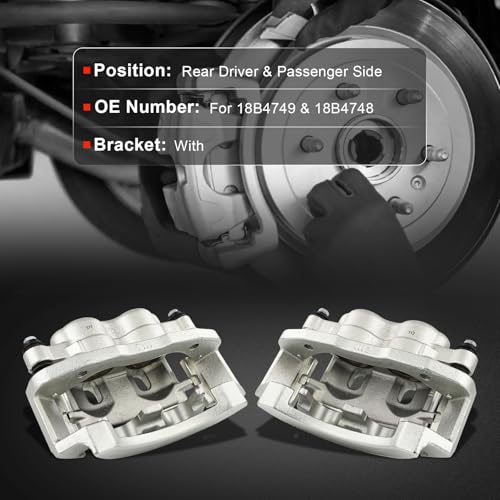 cciyu Rear Left & Right Disc Brake Calipers Assembly 18B4749 18B4748 - size: Rear[18B4749+18B4748]