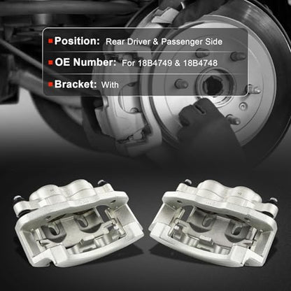 cciyu Rear Left & Right Disc Brake Calipers Assembly 18B4749 18B4748 - size: Rear[18B4749+18B4748]