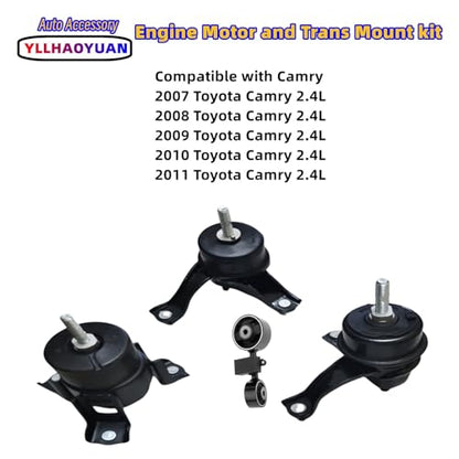Yllhaoyuan Engine Motor Transmission Mount Set for 2007-2011 Camry 2.4L - size: 2007-2011 Camry 2.4L