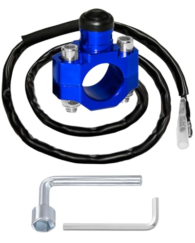 Belinous Motorcycle Engine Kill Switch, Universal Stop Start Switch, Blue - color: Blue
