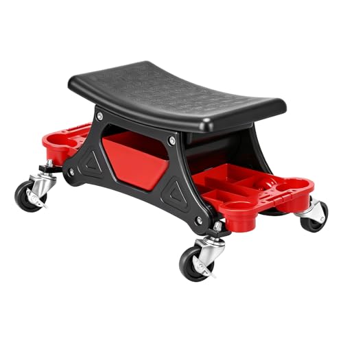 SUNROAD Mechanic Stool with Wheels Rolling Stool 300 lbs