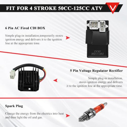 PRO BAT Complete Electrics Wiring Harness D8TJC Spark Plug Kits - color: Orange Spark Plug & Black Performance Coil
