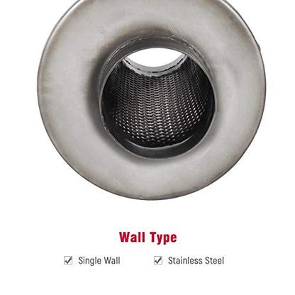 Upower 2.5" Inlet Universal Resonator, 6" x 14" Body 20" Whole Length Diesel Exhaust Muffler - Straight Through Stainless Steel TBM2616 Welded On Resonator Muffler