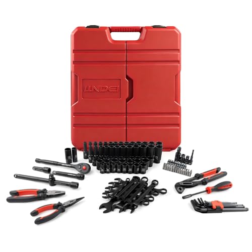 LLNDEI 112Pcs Mechanics Tool Set, 1/2" Drive Ratchet Wrench Tool Set - size: 1/2" 112pcs SAE & Metric 6/12 Point