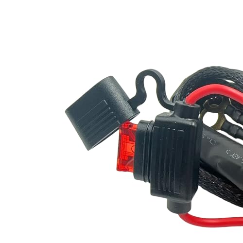 Motorcycle 1 Lead LED Lights Wiring Harness with Handlebar Switch 10A Fuse Kit Compatible with ATV Dirt Bike Ebike Scooters Auxiliary Driving Fog Lights