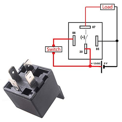 ESUPPORT Car Relay 12V 40A SPST 4Pin Relays Switch Automotive - color: 40A 4Pin SPST
