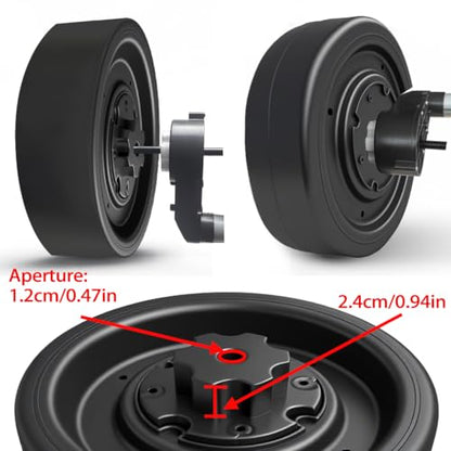 2 Pack 21CM/8.5'' PU Solid EVA Foam Tire for Power Wheels Go Kart Upgrade,1.2CM/0.47in Aperture Front/Rear Wheel for Car/SUV/UTV/ATV/Go Kart Replacement Parts,Free Coupler (8.5in Tires) - size: 8.5in