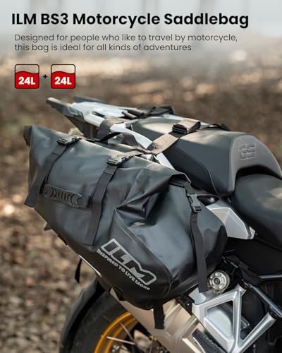 ILM Motorcycle Saddlebags Waterproof Motorbike Side Bags 48L(24L*2) BS3