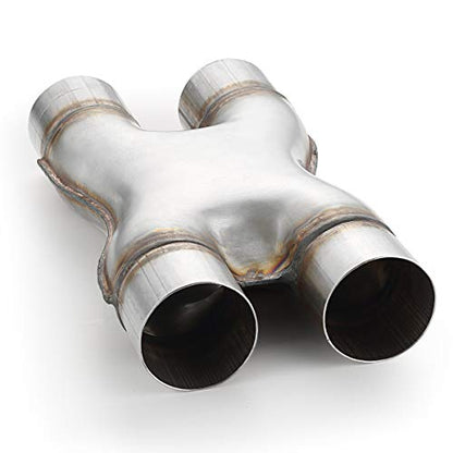 Exhaust X Pipe 2.5" Inlet, A-KARCK 2.5" Outlet 12" Long Stainless Steel X Pipe for Smoother Exhaust - color: X Pipe, size: 2.5inch 12"Long