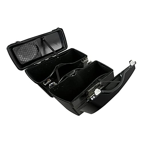 TCMT Hard Saddlebags 6X9" Speaker Lids & Liners Carpet Insert + LED Rear Fender Fit For Harley Touring Road King Electra Glide Street Glide Road Glide Ultra Classic 2009-2013 - color: Rear Fender Smoke Lens, size: Hard Saddlebags 6x9" Lids(Black Latches)