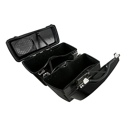 TCMT Hard Saddlebags 6X9" Speaker Lids & Liners Carpet Insert + LED Rear Fender Fit For Harley Touring Road King Electra Glide Street Glide Road Glide Ultra Classic 2009-2013 - color: Rear Fender Smoke Lens, size: Hard Saddlebags 6x9" Lids(Black Latches)