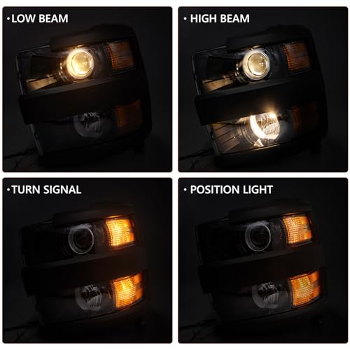 Headlight Fit for Chevy Silverado 2500HD 3500HD 2015-2019 Left - color: Black Housing, size: Left Driver Side