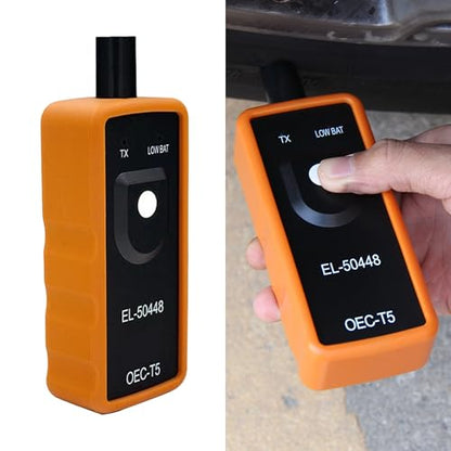 TPMS Relearn Tool Tire Sensor, Automotive Tire Pressure Monitor Sensor Activation Reset Tool OEC-T5, System Programming Training for Most Series Vehicles (Orange)