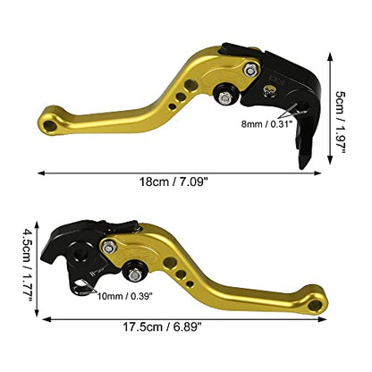 X AUTOHAUX Brake Clutch Levers Adjustable Folding CNC for Honda CBR1000RR - color: Gold Tone