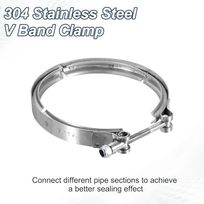 HARFINGTON 5.5" V Band Clamp Fits 140mm(5.51") V-Band Flange Clamp Only - size: 5.5 Inch
